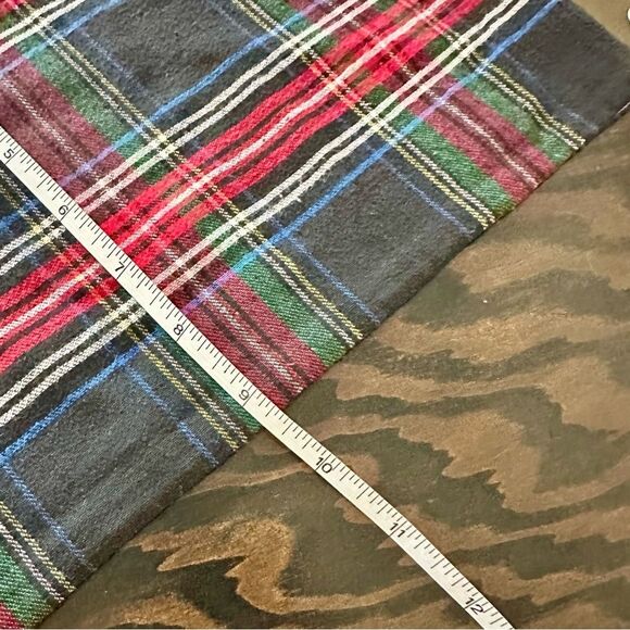 Infinity Scarf with Snap Buttons. Plaid Red Black Blue (1016) - Picture 3 of 4